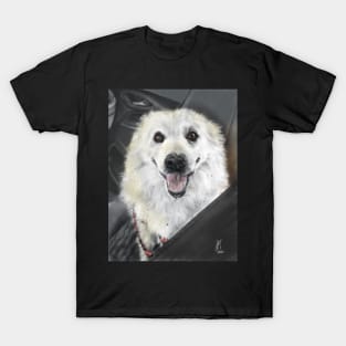 Happy Eskie Riding in a Car T-Shirt